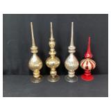 Four Glass Tabletop Finials