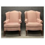 Pair of Vintage Upholstered Wingback Chairs