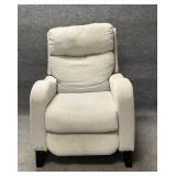Upholstered Grey Push-Back Recliner