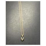 14 KT Sapphire and Diamond Chip Necklace