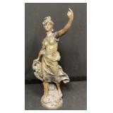 Louis Moreau Bronze Statue of Lady Holding Wreath