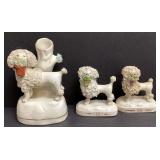 Early English Staffordshire Poodle Figurines