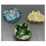 Vintage Murano Art Glass Hand Blown Ashtrays