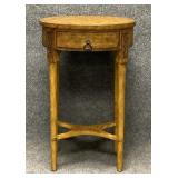 Small Oval Shaped Inlaid Top/Sides Accent Table
