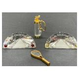 Swarovski Collectors Plaques, Racket, Golf Clubs