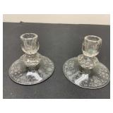 Pair Vintage Duncan & Miller Candlesticks