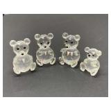 Four Swarovski Teddy Bears