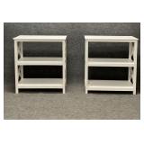 Pair of Painted Bright White Bookcases