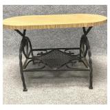 Vintage Wrought Iron Table with Oval Top