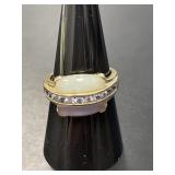 14 KT Amethyst and Jade Ring