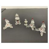 Five Swarovski Clowns