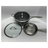 Two Calphalon Stainless Steel Frying Pans