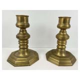 Pair Of Vintage Brass Candlestick Holders
