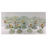 Hand Painted Tropical Parrot Goblets