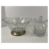 Crystal Biscuit Jar and Bowl