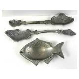 Three Cast Aluminum Fish Servers