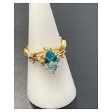 Sterling Vermeil Blue Topaz Fashion Ring