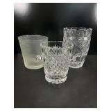 Crystal Ice Bucket and Two Vases