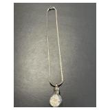 Sterling Shavings Pendant on Sterling Chain