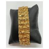 Menï¿½s Gold-Plated Nugget Bracelet