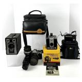 Four Vintage Cameras and Accessories