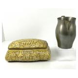 Soapstone Trinket Box and Pewter Pitcher