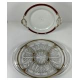 Vintage Five Section Glass Serving Tray
