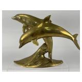 Vintage Brass Dolphin Sculpture
