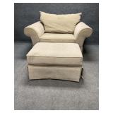 Upholstered Chair and Ottoman