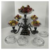 Heavy Ornate Silver Plate Epergne