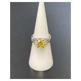 18 KT WG Fancy 1.75 ct Yellow Diamond Ring