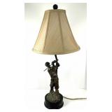 Bronze Finish Golfer Figural Lamp