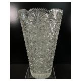Vintage Hand-Cut Glass Vase
