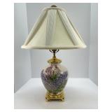 Lilac Flowers and Brass Stand Lamp