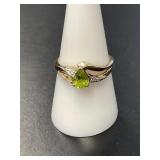 10 KT Citrine and Diamond Ring