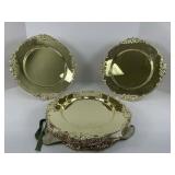 Twelve Godinger Baroque Brass Plated Plates