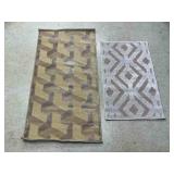 Two Sculptured Pattern Small Rug Mats