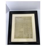 Framed United States Constitution Wall Decor