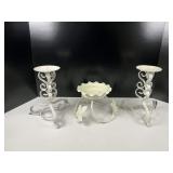 Three Metal Candle Holders