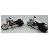 Two Harley Davidson Scale Models