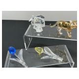 Swarovski Lion Cub, Gift Fish, Two Flowers