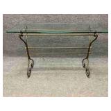 Glass Top Metal Console Table
