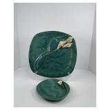 Teal Colored 12x12 Pottery Platter