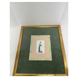 Framed Vintage Hand Colored Costume Print