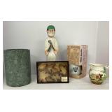 Kitchen Items and Wooden Carved Doctor