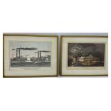 Two Vintage Wooden Framed Prints