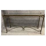 Metal and Glass Console or Sofa Table