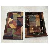 Set of Two Small Multi Colored Rug Mats