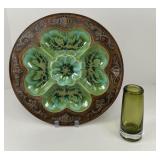 Porcelain Treasure Craft Divided Tray, Glass Vase