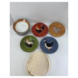 Lot of Chicken Themed Plates & Bowls
